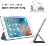 MoKo Case Fit Apple iPad Pro 9.7 Inch 2016 Release Tablet (A1673/A1674/A1675) - Slim Lightweight Smart Shell Stand Cover with Translucent Frosted Back Protector, Grey Purple (with Auto Wake/Sleep)