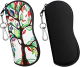 MoKo Sunglasses Soft Case 2 Pack, Ultra Light Portable Neoprene Zipper Glasses Case, Eyeglass Safety Pouch Box with Belt Clip
