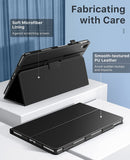 MoKo Case for Lenovo Tab P11 Plus 2021 (TB-J616F/607F) & P11 2020 (TB-J606) 11", Slim PU Tablet Shell Cover Stand Case with Auto-Wake/Sleep Fits Lenovo Tab P11 11" 2020, Black