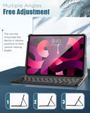 MoKo Keyboard Case Fit iPad Air 5th Gen 2022/iPad Air 4th Gen 10.9 2020 Case [Support Apple Pencil 2 Charging] Magnetically Detachable Wireless Bluetooth Keyboard Cover,Geometric Marble Pink