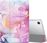 MoKo Case Fits Samsung Galaxy Tab A8 10.5 Inch 2022 (SM-X200/SM-X205/SM-X207), Slim Case Trifold Stand with Auto Sleep/Wake Function and Soft TPU Translucent Frosted Back Cover, Light Purple Marble