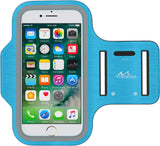 MoKo Phone Armband, Water Resistant Running Armband with Key Holder Adjustable Band Compatible with iPhone 11, 11 Pro Max, Xs Max, Xr, 8 Plus, 7 Plus, 6s Plus, 6 Plus for Walking Fitness, Light Blue