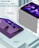 MoKo Case Fit iPad Air 5th Generation 2022/iPad Air 4th Gen 10.9 2020 with Pencil Holder, [Support Apple Pencil 2 Charging] Protective Cover for iPad Air 5/4, Multi-Angle Magnetic Stand, Purple