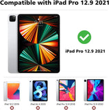 MoKo Case Fit New iPad Pro 12.9 Inch Case 2021/2020/2018 (5th/4th/3rd Gen) with Pencil Holder, Soft TPU Frame Hard PC Clear Transparent Back Shell for iPad Pro 12.9-inch, Auto Wake/Sleep, Daisy Blue