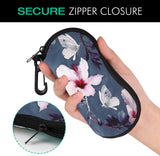 MoKo Sunglasses Soft Case Ultra Light Neoprene Zipper Eyeglass Case with Belt Clip