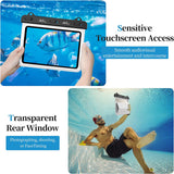 MoKo Waterproof Tablet Pouch Holder Dry Bag for Bathroom Kitchen Stand Case Compatible with iPad Mini 6/5/4/3, Galaxy Tab Pro 8.4, Tab S2/Tab E/Tab A 8.0 8.4, Fire HD 8/Fire 7 Up to 8.5", White