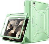 MoKo Case Fit iPad Air 5th/4th Generation 10.9 2022/2020, [Support Touch ID] [Built-in Screen Protector] Full-Body Shockproof Case Smart Shell Stand Cover with Auto Sleep/Wake & Pencil Holder,Sky Blue