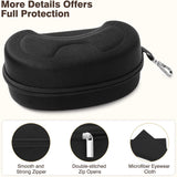 MoKo Protective Goggle Case, EVA Sunglass Box for Sports Size Sunglasses and Safety Glasses Perfect for Curved Frames, Sports Glasses Storage Holder for Eyewear of All Shapes and Sizes, Black