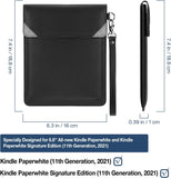 MoKo 6.8 Inch Kindle Sleeve Case Compatible with Kindle Paperwhite 2021, Protective Bag, Slim PU Leather Clamshell Tablet Sleeve Case, Black & Gray