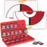 MoKo 24 Game Card Case Compatible with Nintendo Switch OLED 2021/Switch/Switch Lite, Switch Games Holder case for Switch Game Card & SD Card, Slim & Portable Game Card Storage Box, Mario Red