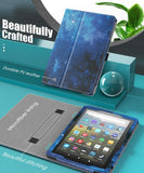 MoKo Case Fits Kindle Fire HD 8 & 8 Plus Tablet (10th Generation, 2020 Release), Slim Folding Stand Cover with Auto Wake/Sleep - Blue Sky Star