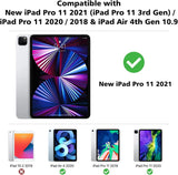 MoKo Case Fit New iPad Pro 11 inch Case 2021(3rd Gen) / 2020 with Pencil Holder, Shockproof Protective Cover, [Support Apple Pencil 2 Attach] Multi-Angle Magnetic Stand, Auto Sleep/Wake, Black