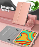 MoKo Case Compatible with Vankyo MatrixPad S30 10 Inch Tablet, Slim Light-Weight PU Leather Smart Tablet Shell Cover Foldable Stand Case Fit Vankyo MatrixPad S30 10-Inch Tablet ONLY - Rose Gold