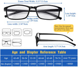 MoKo 6-Pack Reading Glasses Blue Light Blocking, Plastic Full Frame Spring Hinge Readers Lightweight Eyeglasses for Men Women (Black, 2.5)