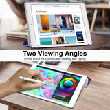 MoKo Case for New iPad 9th/8th/7th Gen Case (2021/2020/2019), Soft TPU Translucent Frosted Back Cover Slim Shell Protective Case with Stand for iPad 10.2 inch,Auto Wake/Sleep, Iridescent Unicorn