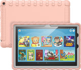 MoKo Case Fit Fire HD 10 and Fire HD 10 Plus Tablet (Only 11th Generation, 2021 Release), Slim Light Weight Shock Proof Soft Silicone Back Cover with Protective Edge Coverage, Blue+Yellow