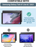 MoKo Keyboard Case Compatible with Samsung Galaxy Tab A7 Lite 8.7-Inch 2021 (SM-T225/T220/T227), Slim Lightweight Stand Cover with Magnetically Detachable Wireless Bluetooth Keyboard, Marble White