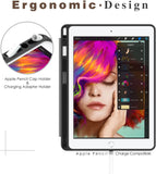 MoKo Case Fit iPad Pro 9.7 with Apple Pencil Holder - Slim Lightweight Smart Shell Stand Cover Case with Auto Wake / Sleep Fit Apple iPad Pro 9.7 Inch 2016 Tablet, Black