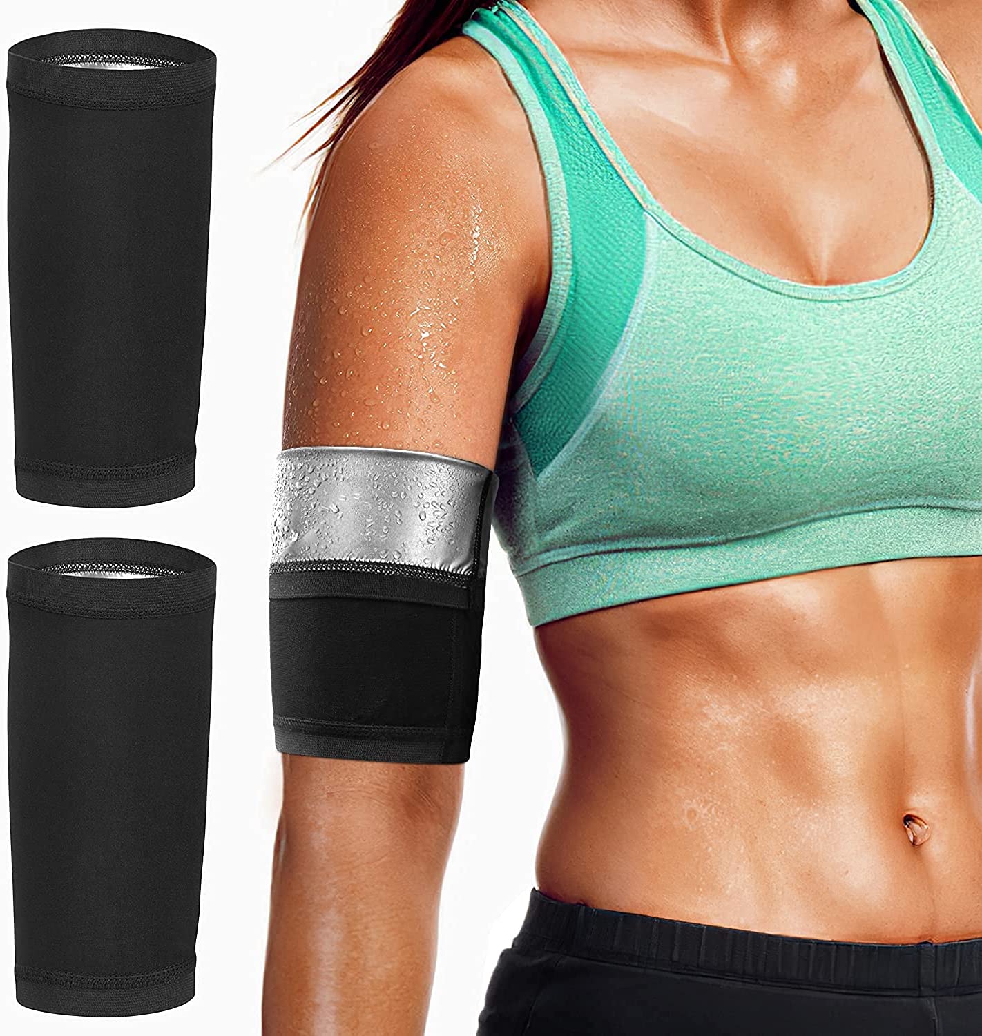 Arm Trimmers Sweat Arm Bands - 1Pair Sauna Arm Shaper Wraps