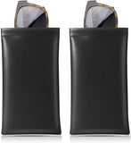 MoKo Glasses Case (2 Pack), Portable Leather Soft Sunglasses Case for Women Men