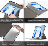 MoKo Case Comaptible with Microsoft Surface Pro 8 13-Inch 2021 Release Tablet, Premium Ultra Lightweight Shell Cover with Auto Wake/Sleep Fit Microsoft Surface Pro 8 13" 2021, Blue