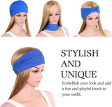MoKo Headband for Women, Versatile Turban Headband Hair Wrap Multi-Style Casual Sports Headwear, Stretchy Breathable Moisture Wicking Microfiber Head Wrap for Workout, Running, Yoga