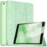 MoKo Case Fit New iPad 9th Generation Case 2021/8th Gen 2020/7th Gen 2019 with Pencil Holder, Trifold Stand Protective Case with Soft TPU Back, iPad 10.2 inch Case, Auto Wake/Sleep,Mottled Green