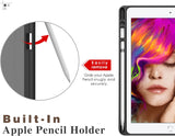 MoKo Case Fit iPad Pro 9.7 with Apple Pencil Holder - Slim Lightweight Smart Shell Stand Cover Case with Auto Wake / Sleep Fit Apple iPad Pro 9.7 Inch 2016 Tablet, Black