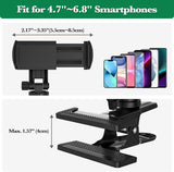 MoKo Phone Stand for Recording Golf Swing, Cell Phone Clip Holder for Golf Training Adjustable Multi-Angle Smartphone Clamp Mount for Live Streaming, Photography, Black