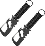 MoKo Paracord Keychain with Carabiner, 2-Pack Paracord Lanyard Clips for Keys, Outdoor Survival Tool for Camping Hiking
