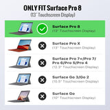 MoKo Case Fits Microsoft Surface Pro 8 13" Touchscreen 2021 Release Tablet - All-in-One Protective Rugged Cover Case with Hand Strap & Compatible with Type Cover Keyboard, Light Gray