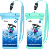 MoKo Waterproof Phone Pouch Holder [2 Pack], Underwater Phone Case Dry Bag with Lanyard Compatible with iPhone 13/13 Pro Max/iPhone 12/12 Pro Max/11 Pro Max, X/Xr/Xs Max, Samsung S20/S21/S10/S9