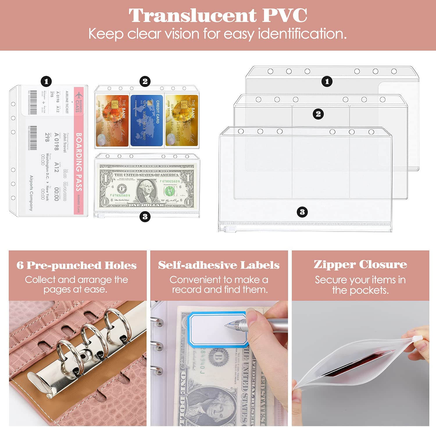 MoKo Budget Binder with Zipper Envelopes, A6 Binder Notebook PU Leathe Mokodirect MoKo Budget Binder with Zipper Envelopes, A6 Binder Notebook PU Leathe Mokodirect