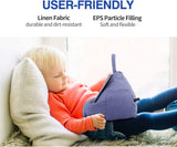MoKo Tablet Pillow Stand, Lap Pillow Bed Sofa Soft Cushion Holder Xmas Gift for Phones Tablets Up to 11", Fit iPad 9 10.2, iPad Mini 6, iPad Air 4/3, iPad Pro 11, Galaxy Tab S6/S7 11" - Denim Blue