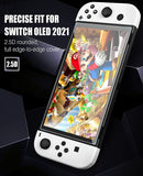 MoKo Tempered Glass Screen Protector for Switch OLED Model 2021, 3 Pack Transparent HD Clear Screen Protector Film, Anti-Scratch, Bubble Free, Ultra-Thin Protective Film for Switch OLED Console