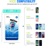 MoKo Waterproof Phone Pouch [2 Pack], Underwater Phone Case Dry Bag with Lanyard Compatible with iPhone 13/13 Pro Max/iPhone 12/12 Pro Max/11 Pro Max,X/Xr/Xs Max/SE 3, Samsung Note 10, S20/S21/S10/S9
