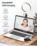 MoKo Video Conference Lighting Kit, Selfie Ring Light with Tripod Stand, Clip on Laptop Monitor with 3 Lighting Color 10 Brightness for for Webcam Lighting/Zoom Lighting/Live Streaming/Remote Working