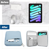 MoKo 8-9 Inch Tablet Sleeve, Fits iPad Mini 6 5/4/3/2/1, Galaxy Tab A7 Lite 8.7/Tab A 8.0/Tab A 8.4, Tab 8.0,Protective Bag Carrying Case with Slanted Pocket, Misty Blue