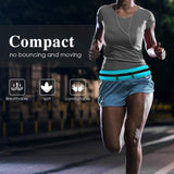 MoKo Sports Running Belt, Outdoor Dual Pouch Sweatproof Reflective Slim Waist Pack, Fitness Workout Belt Fanny Pack Compatible with iPhone 12/12 Pro/12 Mini, iPhone 11 Pro Max/Xs, Galaxy S21