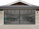 MoKo Door Screen Magnetic Closure, Hands Free Garage Screen Doors for 2 Car 16.3 x 7.15FT, Self Sealing Heavy Duty Fiberglass Mesh Curtain Retractable Net with 6 Roll Up Straps, Black