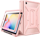 MoKo Case Fit Samsung Galaxy Tab S6 Lite 10.4 2022 (SM-P613/P619) & 2020 (SM-P610/P615), [Built-in Screen Protector] Full-Body Trifold Stand Cover Case with Auto Sleep/Wake & Pencil Holder - Black