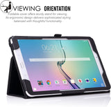 MoKo Samsung Galaxy Tab E 9.6 Case - Slim Folding Cover for Samsung Galaxy Tab E Wi-Fi / Tab E Nook 9.6-Inch Tablet Verizon 4G LTE Version, Black (NOT FIT Tab E 8.0 inch Tablet)
