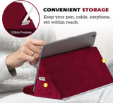 MoKo Tablet Pillow Stand, Pillow Lap Holder for iPad Tablet up to 11" for Xmas Gift, eReaders, Fit iPad 9 10.2", iPad Mini 6 8.3", iPad Pro 11/10.5/9.7, Air 4 Mini 5, Galaxy Tab S6/S7, Wine Red