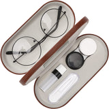 MoKo Double Eyeglass Case, Contact Lens Case with Mirror Tweezers Remover, 2 in 1 Double Sided Portable Contact Lens Box Holder Container