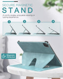 MoKo Case Fit New iPad Pro 12.9 inch Case 2021 (5th Gen) with Pencil Holder, Shockproof Protective Cover, [Support Apple Pencil 2 Attach] Multi-Angle Magnetic Stand, Auto Sleep/Wake, Cloud Blue