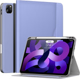 MoKo Case for iPad Pro 11 Inch 2021/2020/2018 and iPad Air 5th/4th Generation 10.9 Inch 2022/2020 with Pencil Holder, Hand Strap, PU Leather Cover, Multi-Angle Viewing, Lavender Purple