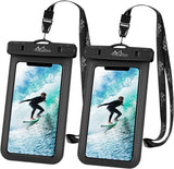MoKo Waterproof Phone Pouch Holder [2 Pack], Underwater Phone Case Dry Bag with Lanyard Compatible with iPhone 13/13 Pro Max/iPhone 12/12 Pro Max/11 Pro Max,X/Xr/Xs Max/SE 3,Samsung S21/S10/S9/S8 Plus