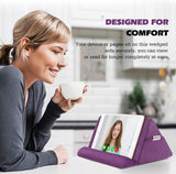 MoKo Tablet Pillow Stand, Pillow Lap Holder for iPad Tablet up to 11" for Xmas Gift, eReaders, Fit iPad 9 10.2", iPad Mini 6 8.3", iPad Pro 11/10.5/9.7, Air 4 Mini 5, Galaxy Tab S6/S7, Grape Purple