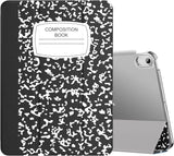 MoKo Case for iPad Air 5th Generation 2022/ iPad Air 4th Generation 2020 10.9 Inch, Trifold Stand Cover Hard PC Back, Support Touch ID iPad Pencil 2nd Charging, Auto Wake/Sleep,Light Pink Gold Marble
