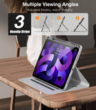 MoKo Case for iPad Pro 11 Inch 2021/2020/2018 and iPad Air 5th/4th Generation 10.9 Inch 2022/2020 with Pencil Holder, Hand Strap, PU Leather Cover, Multi-Angle Viewing, Black